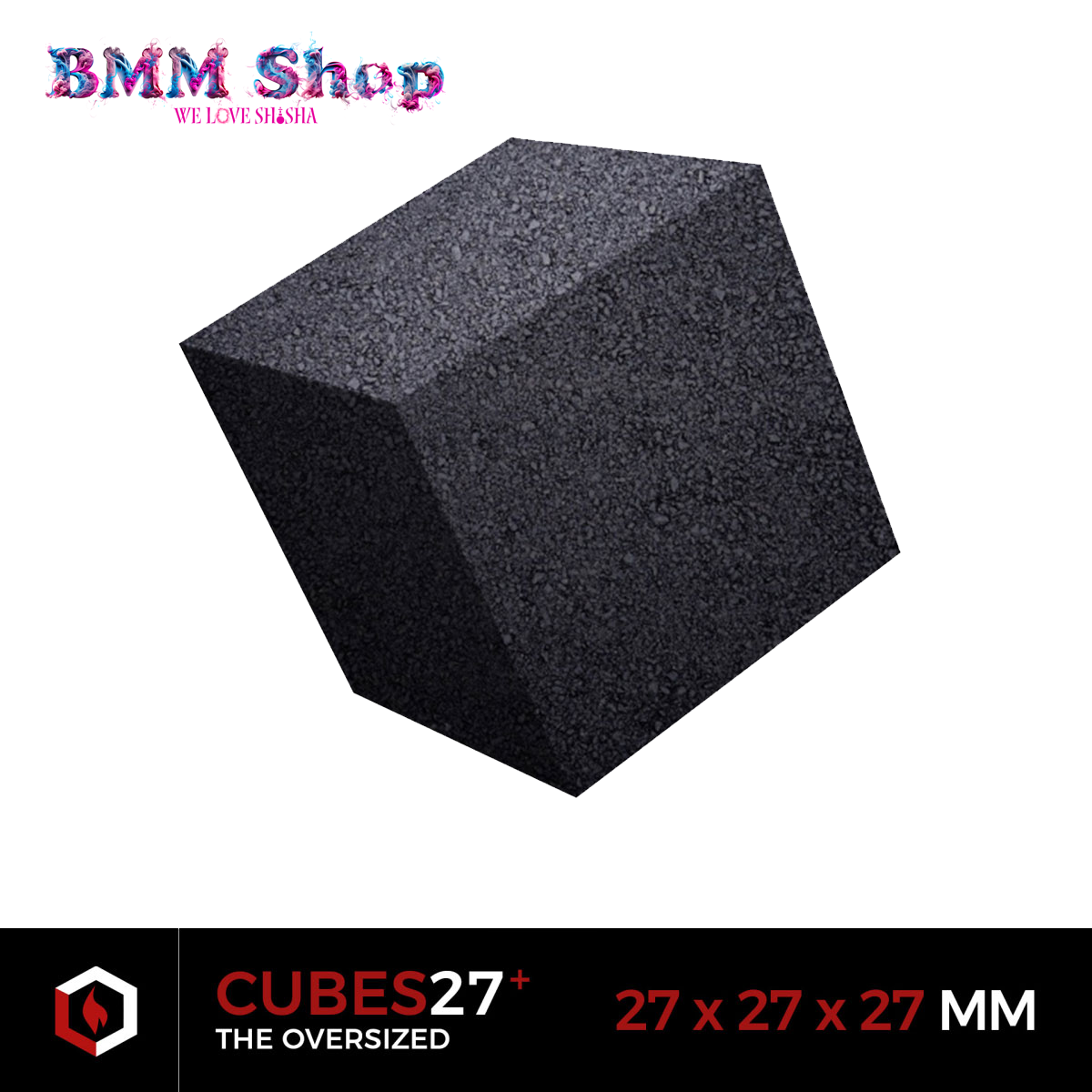 Black Coco Charcoal -27 Mm Cubes- 20 KG.